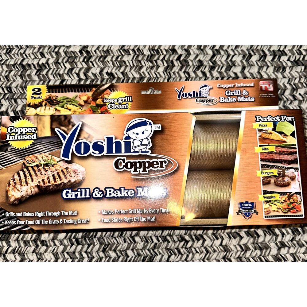 Yoshi Copper Grill and Bake Mats (Set of 2)